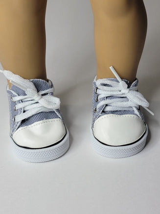 Grey Canvas Sneakers Fits 18" American Girl Doll Clothes Shoes1