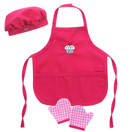 Cupcake Apron Hat Oven Mitts Fits 18" American Girl Doll Accessories Food Play 0