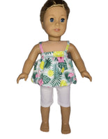 Tropical Print Capri Pant Set Fits 18" American Girl Doll Clothes0
