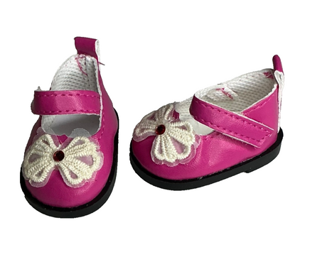 Pink Bow Dress Shoes Fits 14.5" Wellie Wisher American Girl Doll Shoes3