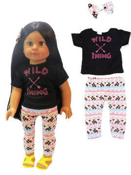 Wild Thing Tribal Print Pant Set Fits 18" American Girl Doll Clothing0