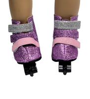 Purple Glitter Roller Blades Fits 18" American Girl Doll Clothing Shoes1