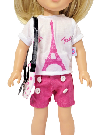 Paris Eiffel Tower Outfit Fits 14.5" Wellie Wisher American Girl Doll Clothing1