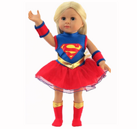 Super Girl Hero Dress Costume Fits 18" American Girl Doll Clothing1