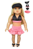 Pink And Black Polka Dot 4pc Bathing Suit Fits 18" American Girl Doll Clothing0