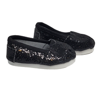 Black Glitter Slip On Shoes Fits 18" American Girl Doll Clothing Shoes0