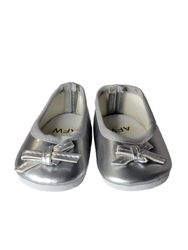 Silver Ballet Bow Flats Fits 18" American Girl Doll Clothing Shoes0