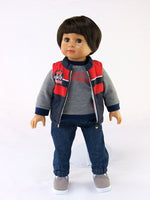 Race to Your Dreams Vest Pant Set Fits 18" American Boy Girl Doll Clothing1