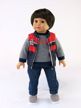 Race to Your Dreams Vest Pant Set Fits 18" American Boy Girl Doll Clothing1