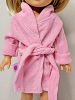 Pink Bath Robe Fits 14.5" Wellie Wisher American Girl Doll Clothing1