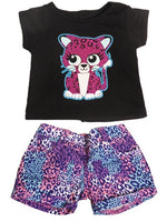 Sparkly Leopard Short Set Fits 18" American Girl Doll Clothing1