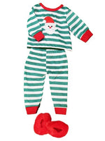 Santa Pajamas and Slippers Fits 18" American Boy Girl Doll Clothing1