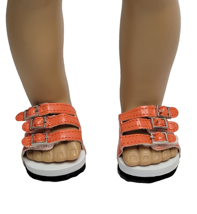 Orange Buckle Sandals Fits 18" American Girl Doll Clothing Shoes1