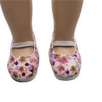 Pink Floral Slip On Shoes Fits 14.5" Wellie Wisher American Girl Doll Shoes1
