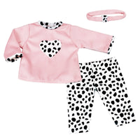 Dalmatian Print Outfit Headband Fits 15" Bitty Baby American Girl Doll Clothing0