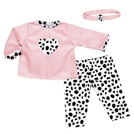 Dalmatian Print Outfit Headband Fits 15" Bitty Baby American Girl Doll Clothing0