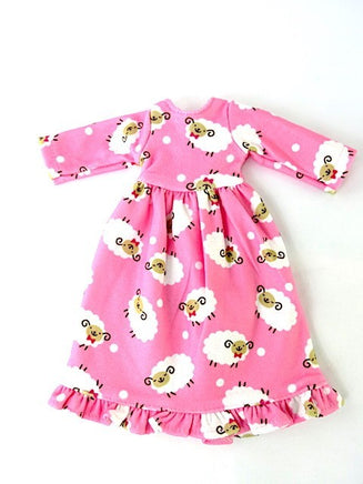 Pink Lamb Pajama Nightgown Fits 14.5" Wellie Wisher American Girl Doll Clothing1
