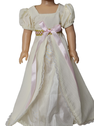 Ivory Victorian Gown Headband Fit 14.5" Wellie Wisher American Girl Doll Clothes1
