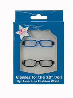 Black And Blue Glasses 2 Pack Fits 18" American Girl Doll Clothing1