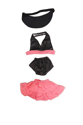 Pink And Black Polka Dot 4pc Bathing Suit Fits 18" American Girl Doll Clothing1