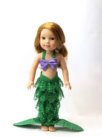 Purple and Green Mermaid Outfit Fits 14.5" Wellie Wisher American Girl Clothing0