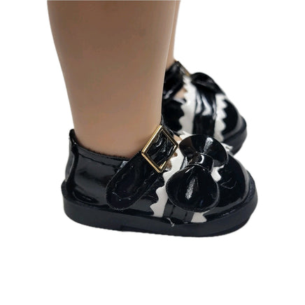 Black Bow Mary Jane Dress Shoes Fits 14.5" Wellie Wisher American Girl Doll2