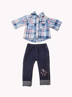 Pink Pony Plaid Pant Set Fits 18" American Girl Doll Clothing1