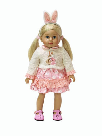 Pink Spring Bunnies Dress Headband Fits 18" American Girl Doll Clothing2