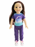 Purple Unicorn Pajama Pant Set Fits Wellie Wishers 14.5" American Girl Clothes0