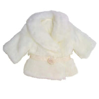 White Faux Fur Dress Coat Fits 18" American Girl Doll Clothes1