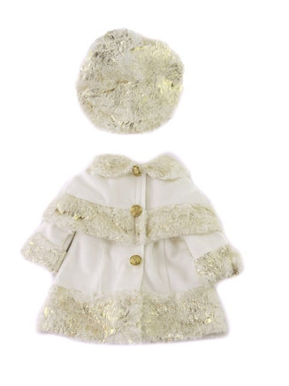 White And Gold Coat And Hat Fits 18" American Girl Doll Clothing2