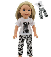 Zebra Stripe Pant Set Fits 14.5" Wellie Wisher American Girl Doll Clothing0