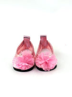Pink Sequin Flower Flats Fits 14.5" Wellie Wisher American Girl Doll Shoes1