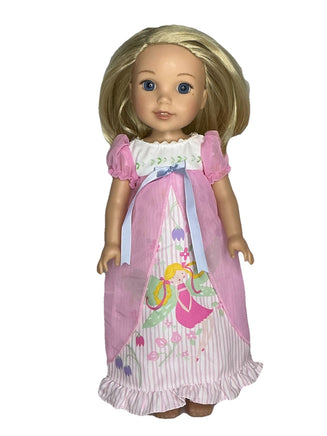 Pink Fairy Nightgown Fits 14.5" Wellie Wisher American Girl Doll Clothing1