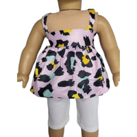 Pink Colorful Cheetah Print Capri Set Fits 18" American Girl Doll Clothes2