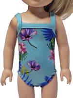 Tropical One Piece Swimsuit Fits 14.5" Wellie Wisher American Girl Doll Clothing1