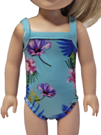 Tropical One Piece Swimsuit Fits 14.5" Wellie Wisher American Girl Doll Clothing1