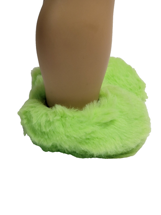 Green Fuzzy Slippers Fits 18" American Girl Doll Clothing Shoes0