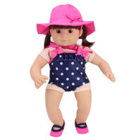 Polka Dot Bathing Suit 3pc Set Fits 15" Bitty Baby American Girl Doll Clothing1