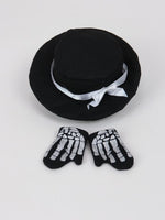 Silver Skeleton Costume Skirt Hat Halloween Fits 18" American Girl Doll Clothing1