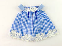 Blue And White Checkered Dress Fits 18" American Girl Doll Clothing2