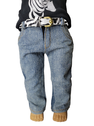 Zebra Top Jeans Hat Belt Set Fits 18" American Girl Doll Clothing2