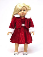 Red Sparkle Dress And Coat Fits 18" American Girl Doll Clothing2