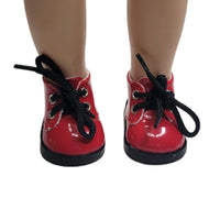 Red Shoes With Black Laces Fits 14.5" Wellie Wisher American Girl Doll Shoes0