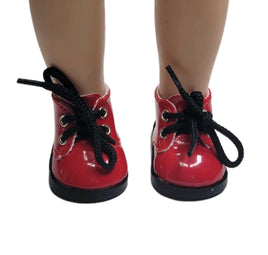 Red Shoes With Black Laces Fits 14.5" Wellie Wisher American Girl Doll Shoes0