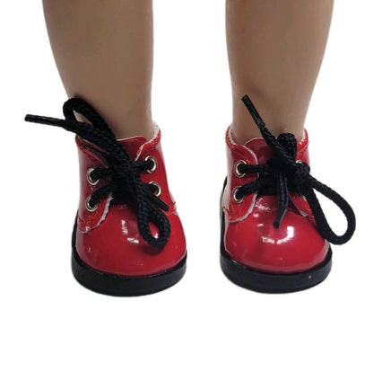Red Shoes With Black Laces Fits 14.5" Wellie Wisher American Girl Doll Shoes0