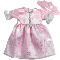 Pink Princess Dress & Crown Fits 15" Bitty Baby American Girl Doll Clothing1