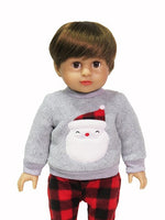 Santa Plaid Pajama Pant Set Fits 18" American Boy Girl Doll Clothing1
