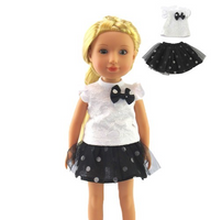 Black and White Skirt Set Fits 14.5" Wellie Wisher American Girl Doll Clothing0