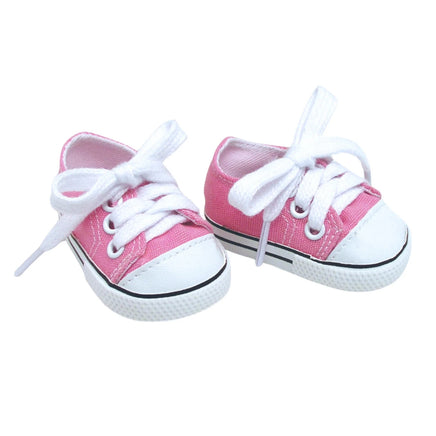 Pink Canvas Sneakers Fits 18" American Girl Doll Clothing Shoes2